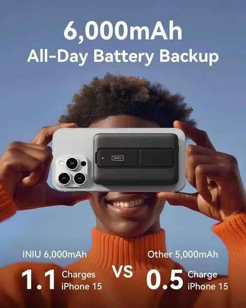 Павербанк INIU BI-B7 5500 mAh з магнітною бездротовою зарядкою (MagSafe) (товар з вітрини) Луцк - изображение 3