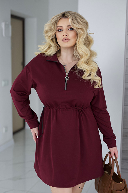 Трикотажне плаття оверсайз на кулісці "Answer" |  Норма та батал Марсала, 42-44 Київ - фото 6