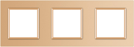 LIVOLO Рамка 3-постова LIVOLO, загартоване скло, золота, 223×80 мм (VL-P7E/E/E-6A) Коломия
