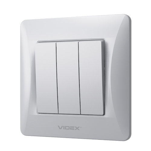 BINERA срібний шовк Вимикач внутрішній 3кл Videx Житомир