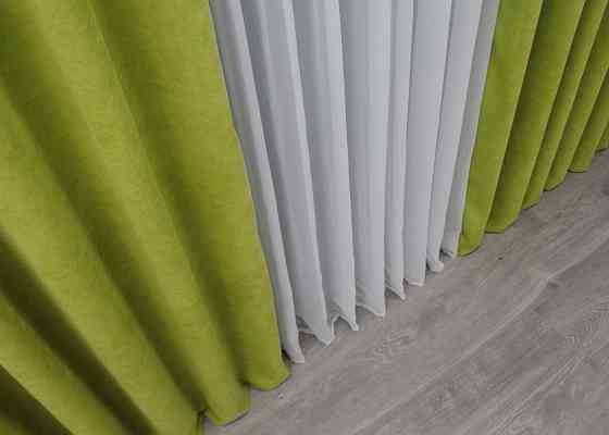 Шторна тканина мікровелюр Petek колір салатовий 1500ш Київ