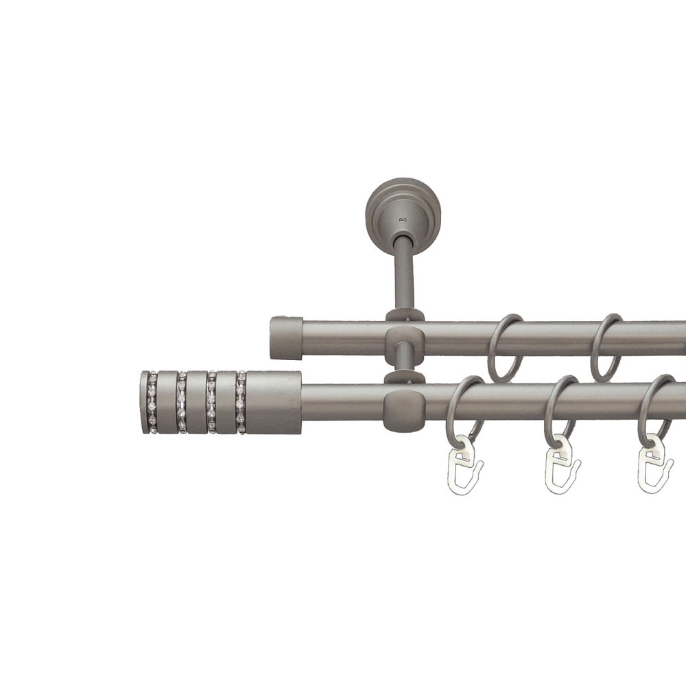 Карниз Orvit Барамелла металевий дворядний відкритий Сатин 16\16 мм 240 см (6098908) Львов - изображение 1