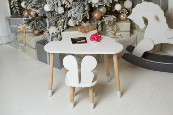 Дитячий столик Хмара та стільчик Метелик білий Вінниця