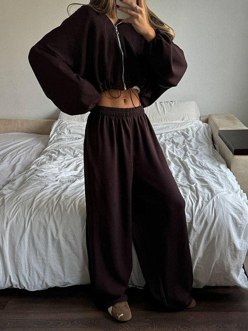 Женский трендовый костюм двойка из турецкого трикотажа oysho Шоколад Одесса - изображение 7