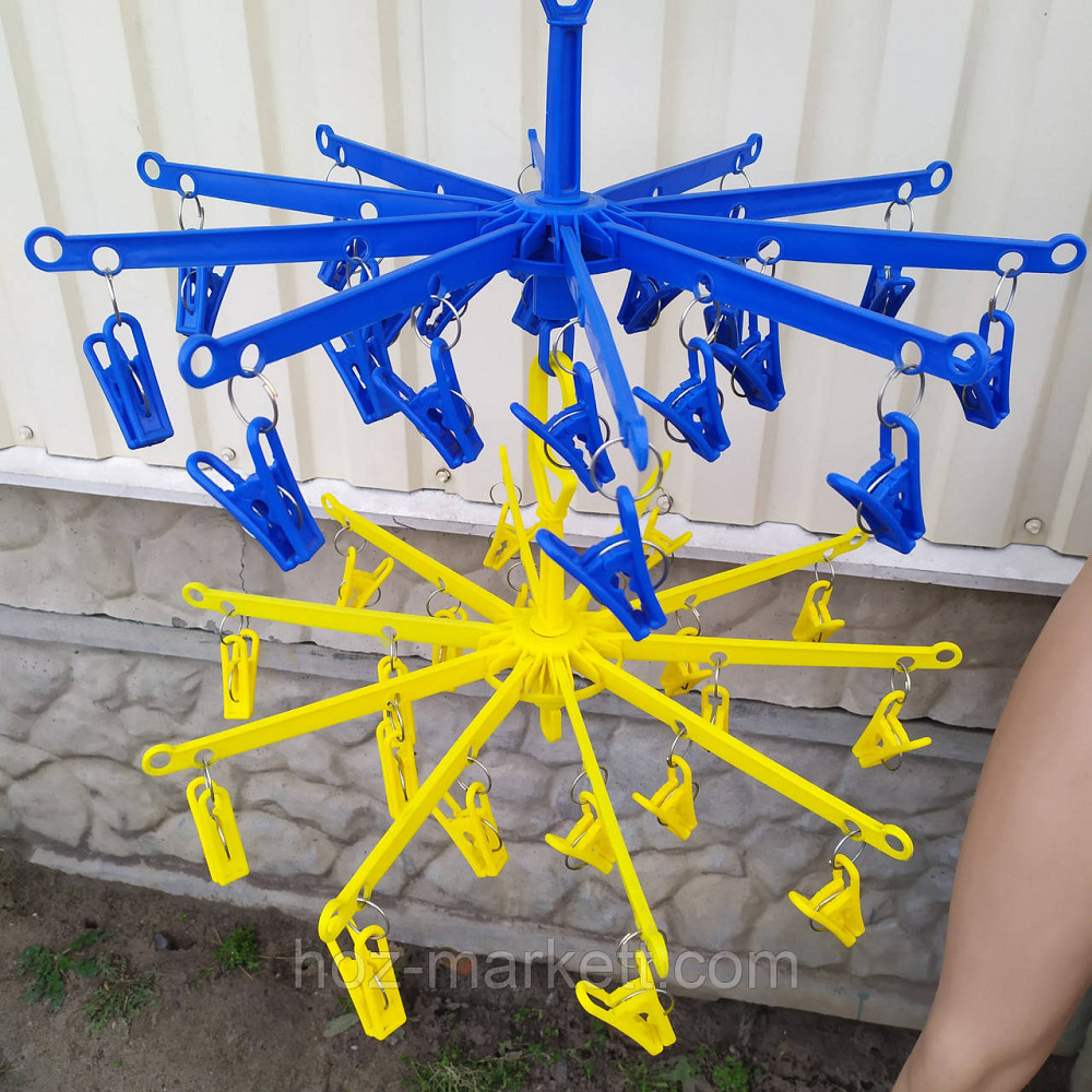 Вішалка крута кругла велика з прищіпками пластикова 20 шт Харків - фото 4