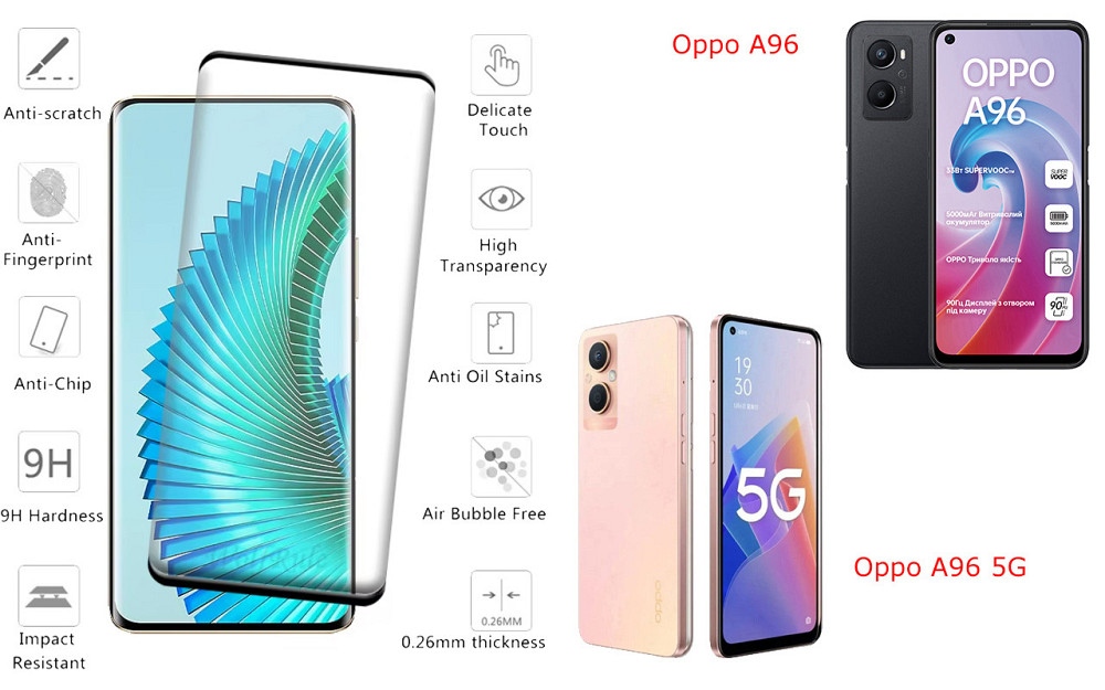 Захисне скло HyperGlass Pro для Oppo A96, Oppo A96 5G – максимальна чутливість та захист Київ - фото 2