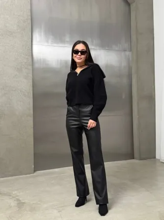 Женские кожаные брюки Palazzo теплые на флисе Харьков