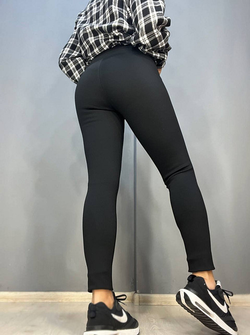 Лосины женские Kenalin W-16 широкий пояс утягивающие утепленные микродайвинг на меху черные, черный, XL Киев - изображение 16