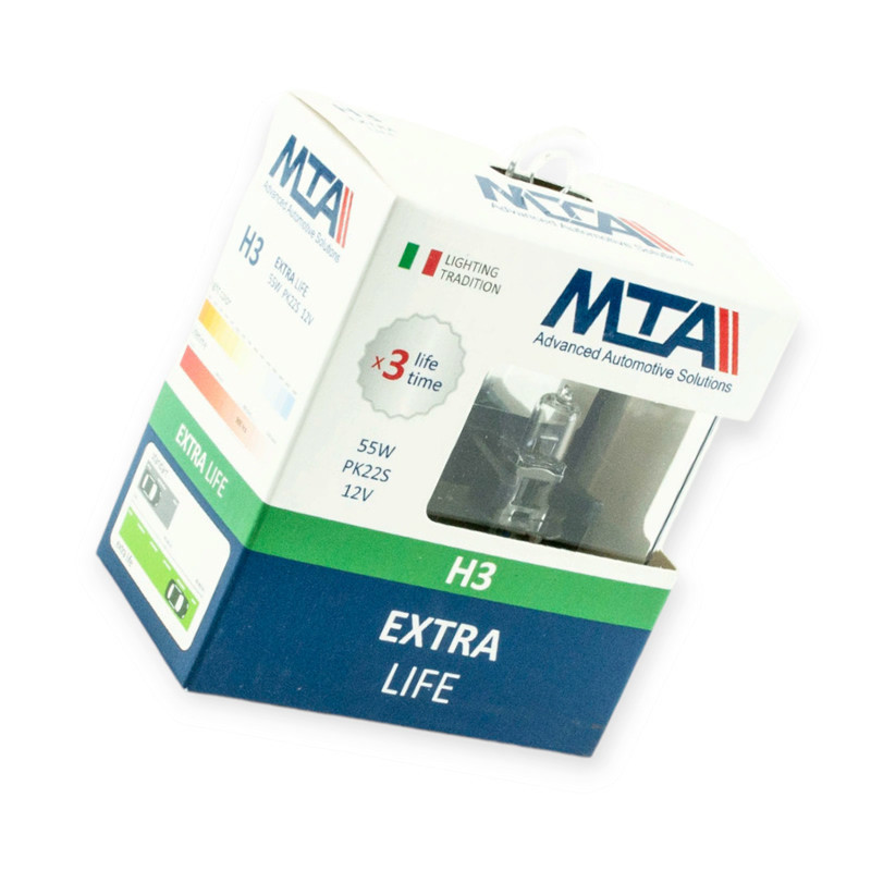 Автолампа 12V 55 W MTA Extra Life (2шт) H3 Мукачево - изображение 1