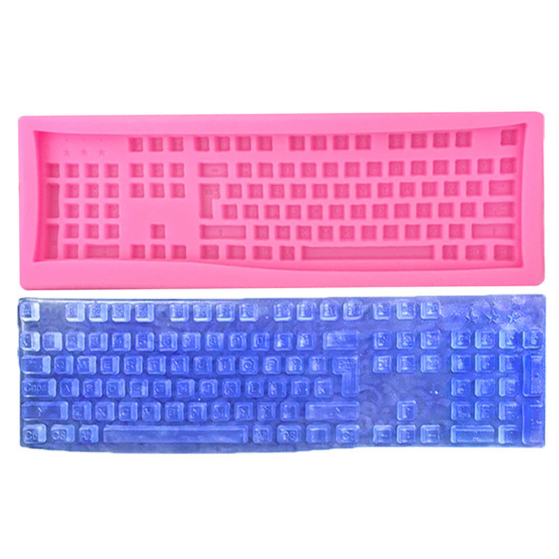 Молд силиконовый Клавиатура 51 на 145 мм розовый Киев - изображение 6