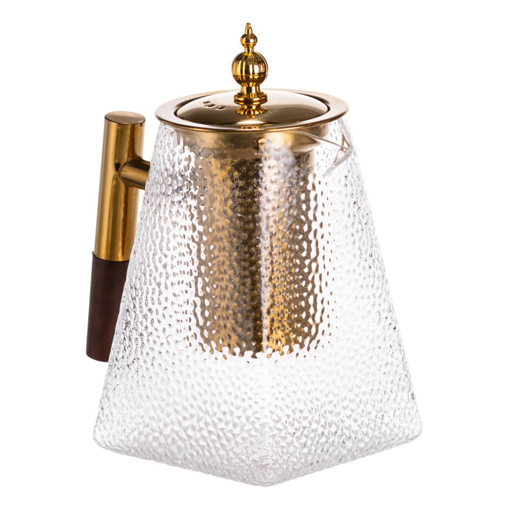 Чайник для заварювання скляний для чаю 1 л з металевою ручкою прозорий HP-34-36 Коломия - фото 4