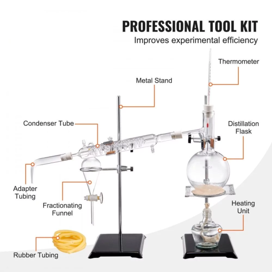 Набір для дистиляції ефірних олій і гідролатів 500ml Вінниця