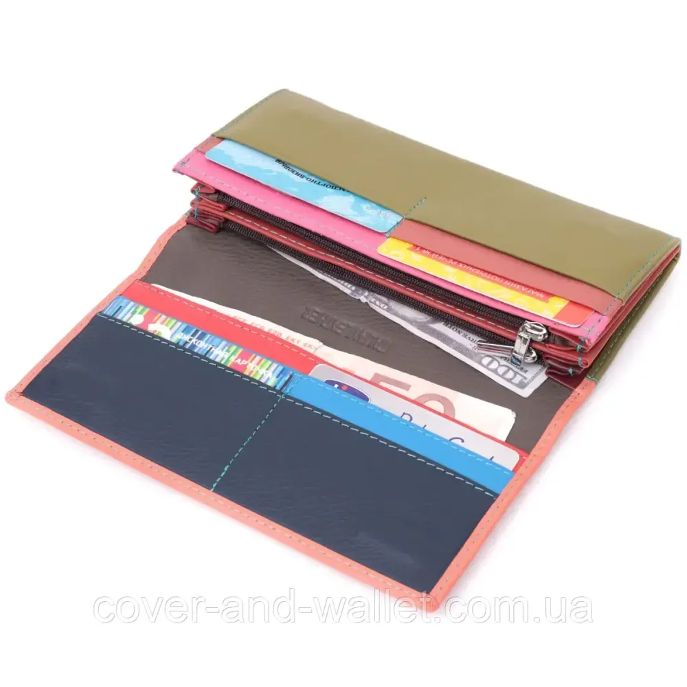 Модний жіночий гаманець на магнітах помаранчевого кольору ST Leather 014-1 Київ - фото 4