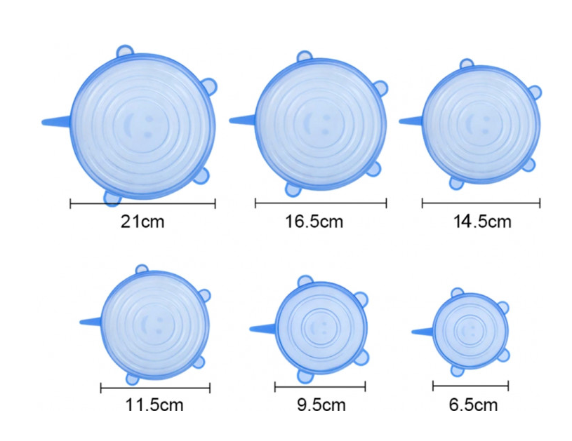 Набір силіконових кришок 6 шт — прозорі Дніпро - фото 5