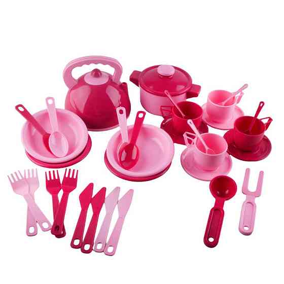 Дитячий ігровий набір посуду 70637(Pink) рожевий 32 предмета, паяний пакет Вінниця