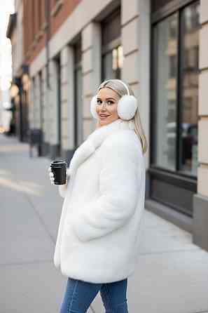 Жіночі хутряні навушники Rex Білий Харків