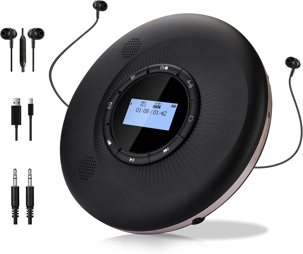 Портативний CD-програвач CCHKFEI C302 РК-дисплей з вбудованими динаміками та акумулятором Дніпро - фото 1