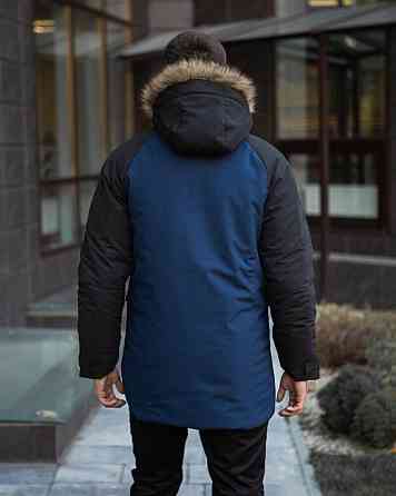 Парка чоловіча зимова середня на котоні з капюшоном Pobedov seniora udacha Київ