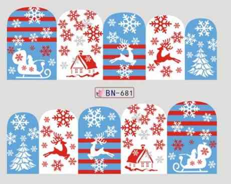 Новогодние наклейки на ногти BN-681 Киев