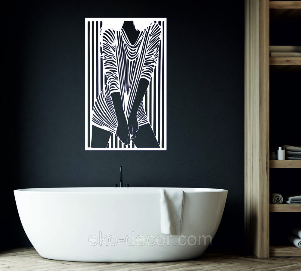 Декоративное настенное Панно «Девушка» Декор на стену 90*56 см, Белый Киев - изображение 3