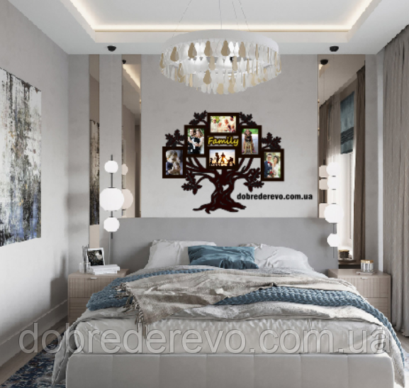 Родовое дерево на 6 фотографий / Родине дерево/ фоторамка / Родовое дерево/ композиция / коллаж / подарок Вижница - изображение 2