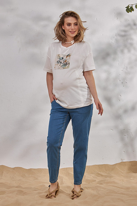 Свободные легкие джинсы Mom для беременных Sheldon denim L Юла Мама Голубой Кривой Рог - изображение 5