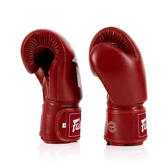Боксерські рукавиці Fairtex BGV1-ONE (натуральна шкіра) Red 12 унцій (бинти в комплекті) Кам'янське