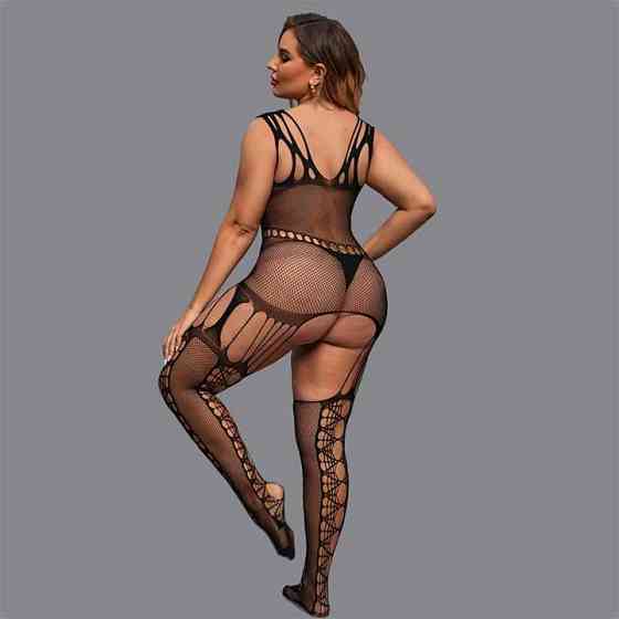 Сексуальний бодистокінг з імітацією панчох L-XXL- Еротична білизна Вінниця