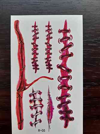 Тимчасова тату Хелловін 10 на 6 см червоний Київ