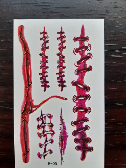 Тимчасова тату Хелловін 10 на 6 см червоний Київ - фото 1