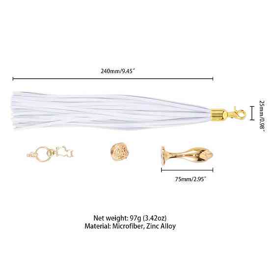 Металева анальна пробка Хвіст поні LOCKINK SEVANDA White Pony-Tail Anal Rose-shape Plug Sex Aura Київ