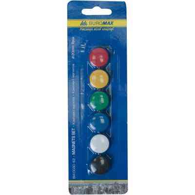 Магніт Buromax 20mm, set 6pcs, blister (BM.0030-62) Вінниця