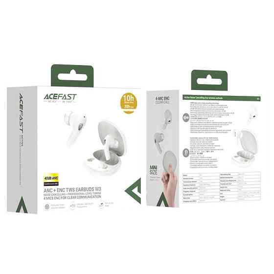 Бездротові навушники ACEFAST W3 active noise cancelling true wireless earbuds Khaki Киев