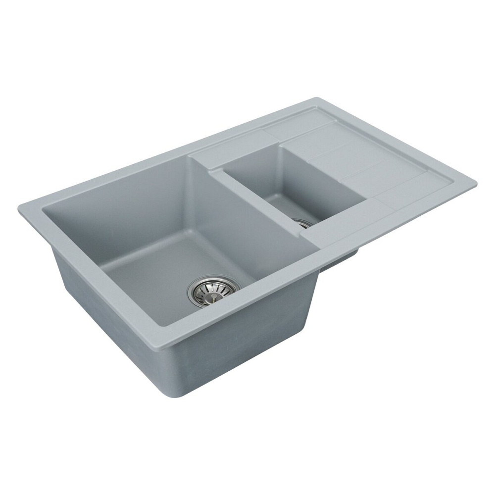 Гранітна мийка для кухні VALESO TOSKANA 7850W матова Сірий металік Коломыя - изображение 4