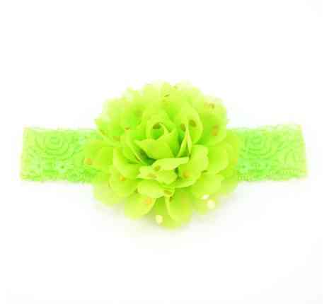 Дитяча салатова пов'язка на голову - окружність голови приблизно 40-52см, діаметр квітки 10см Київ