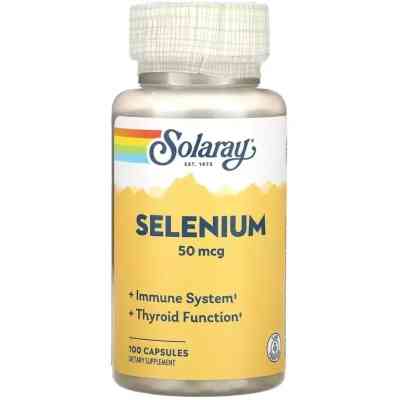 Мінерали Solaray Селен, 50 мкг, Selenium, 100 капсул (SOR-04680) Вінниця
