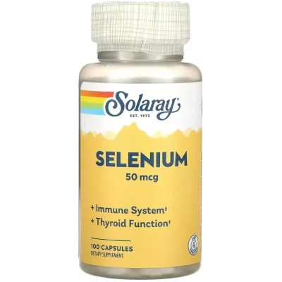 Минералы Solaray Селен, 50 мкг, Selenium, 100 капсул (SOR-04680) Винница - изображение 1