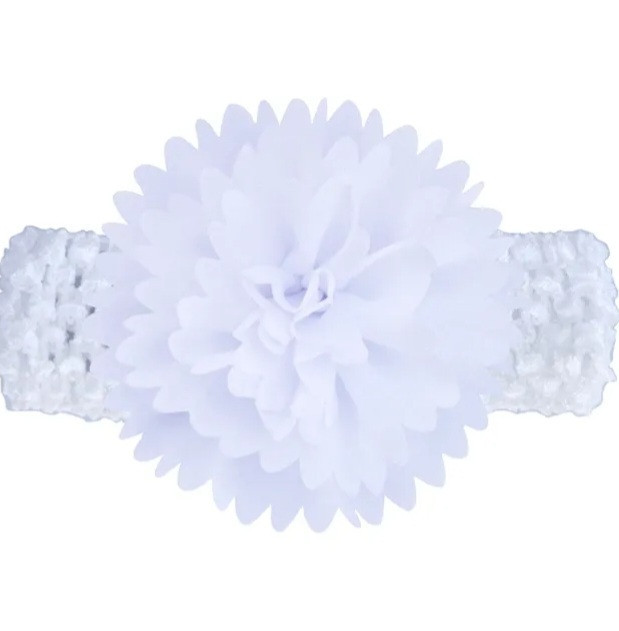 Повязка для девочки на голову с цветком 30-50 см белый Киев - изображение 1