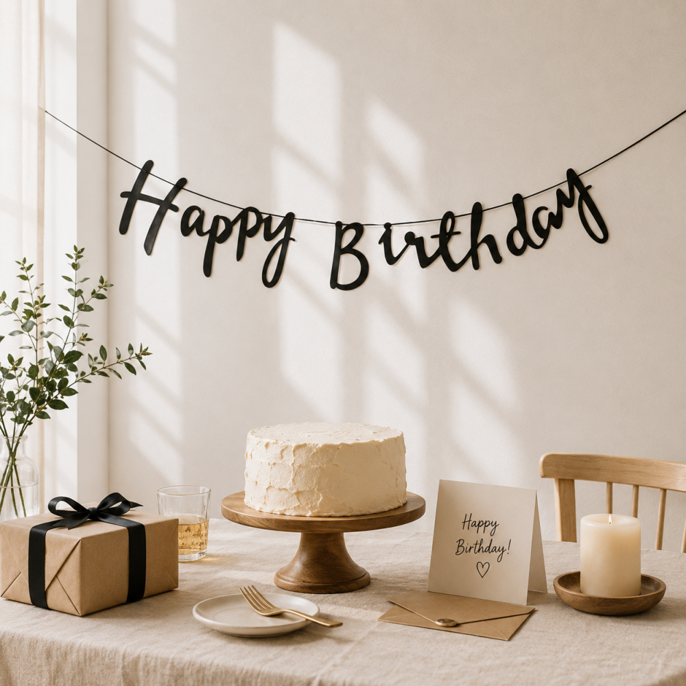 Гірлянда happy birthday гірлянда на день народження чорна Київ - фото 3