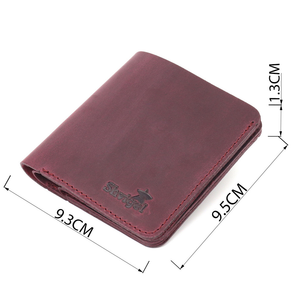 Кожаное матовое портмоне Shvigel 16604 Бордовый Киев - изображение 8