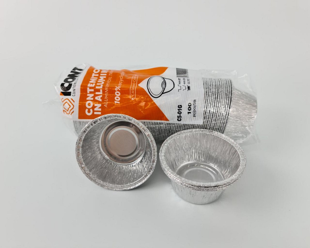 Круглая, пищевая, алюминиевая форма 137мл  С5-01G 100шт (1 пачка) Харьков - изображение 2