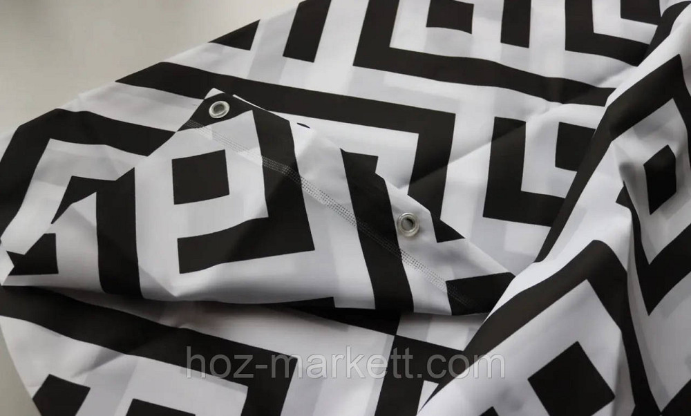 Штора для ванної тканинна Міранда Antep 180 х 200 см чорно-біла Харків - фото 3