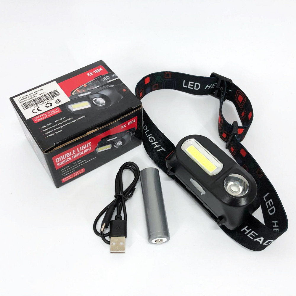 Ліхтар на голову для туристів 1804-XPE+COB, Налобний ліхтарик з захистом від вологи CH-39 Львів - фото 9