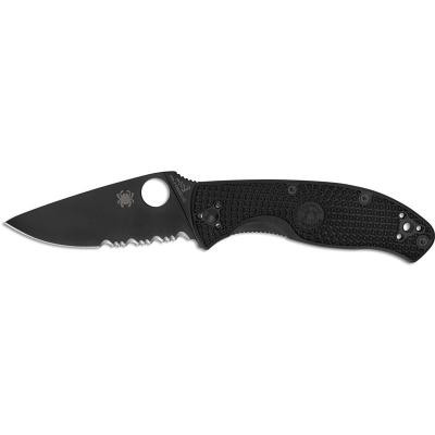 Ніж Spyderco Tenacious Black Blade Lightweight полусеррейтор (C122PSBBK) Вінниця - фото 1