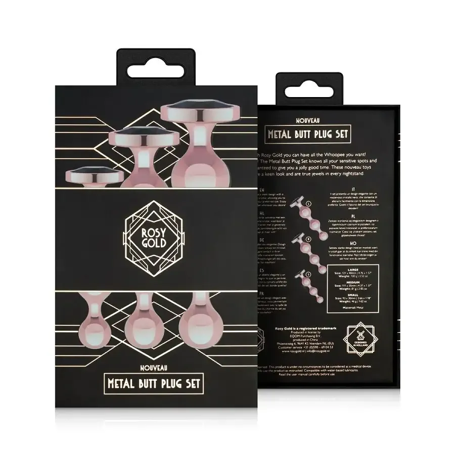 Набор анальных игрушек Rosy Gold - Metal Butt Plug Set 3 Pieces Львов - изображение 9
