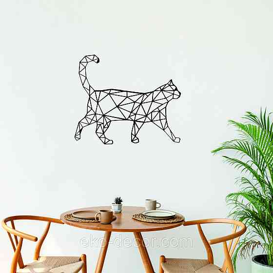 Декоративное настенное Панно «Кот» Декор на стену 90*75 см, Черный Киев