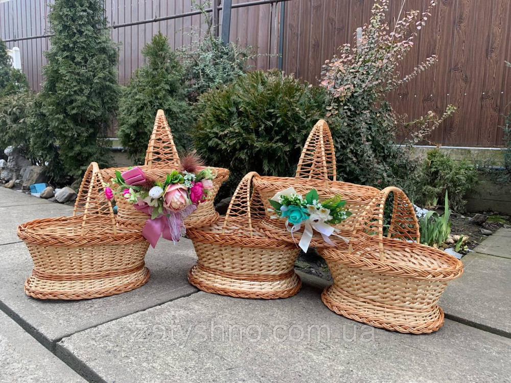 Корзинка с украшением, плетеная из лозы Киев - изображение 3