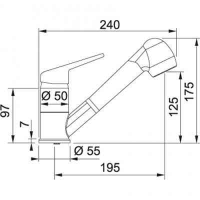 Змішувач Franke Novara-Plus Pull Out (115.0470.663) Вінниця