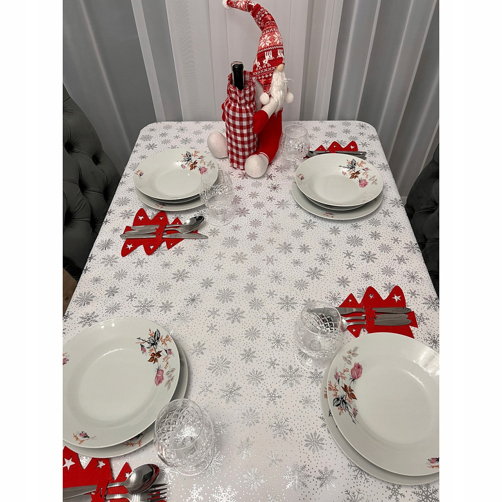 Різдвяна скатертина з сніжинками для столу 260x140 см Ruhhy (22792) Нововолинськ - фото 8