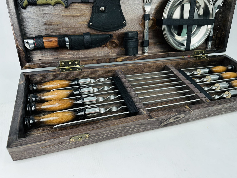 Подарунковий набір шампурів у дерев'яному кейсі М'ЯСНИК HAPPY DAYS Тернопіль - фото 4